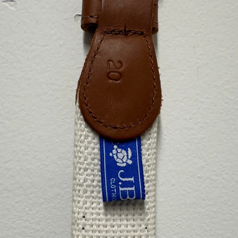 J. Bailey Nautical Flag Pattern Belt with Brown Leather